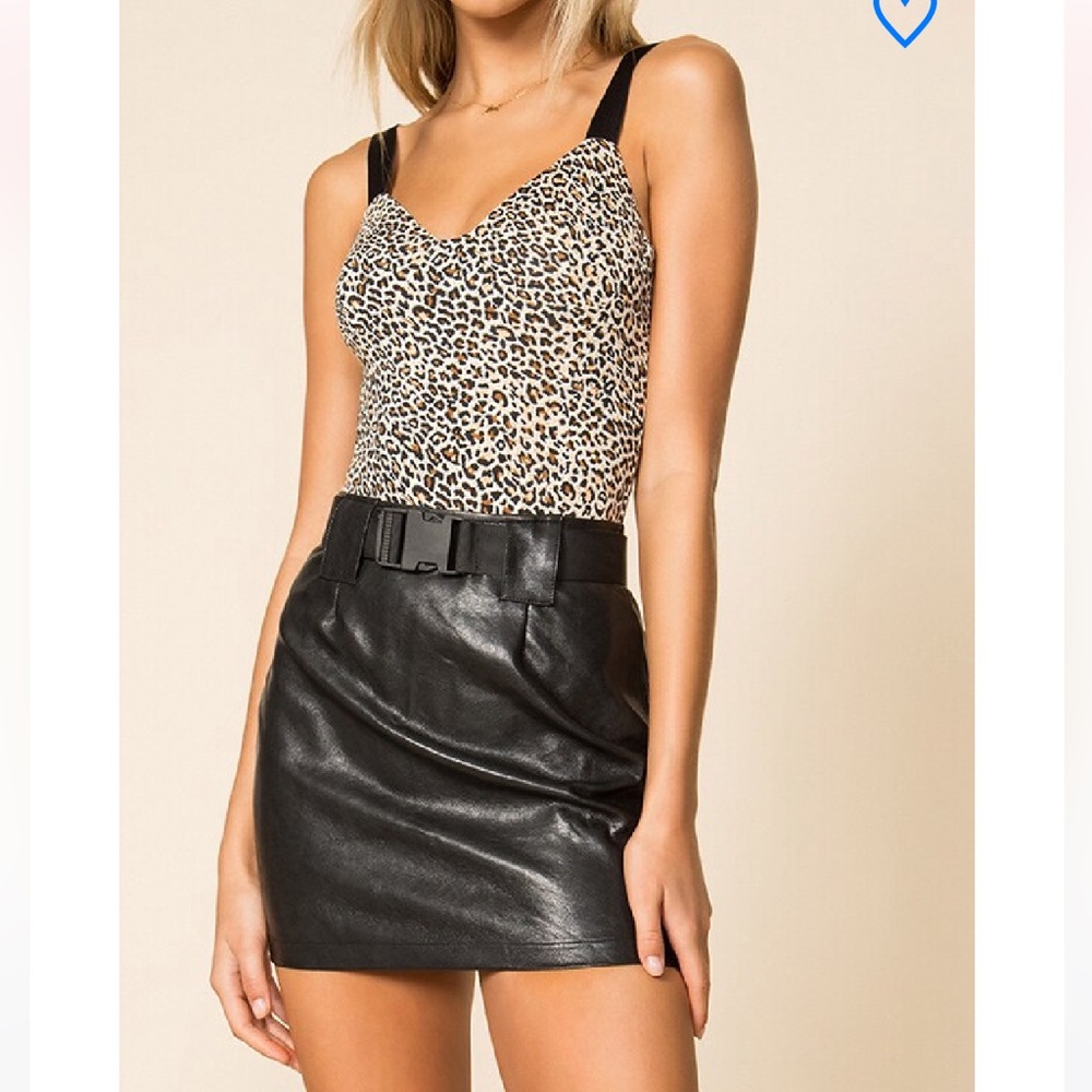 Revolve leather skirt